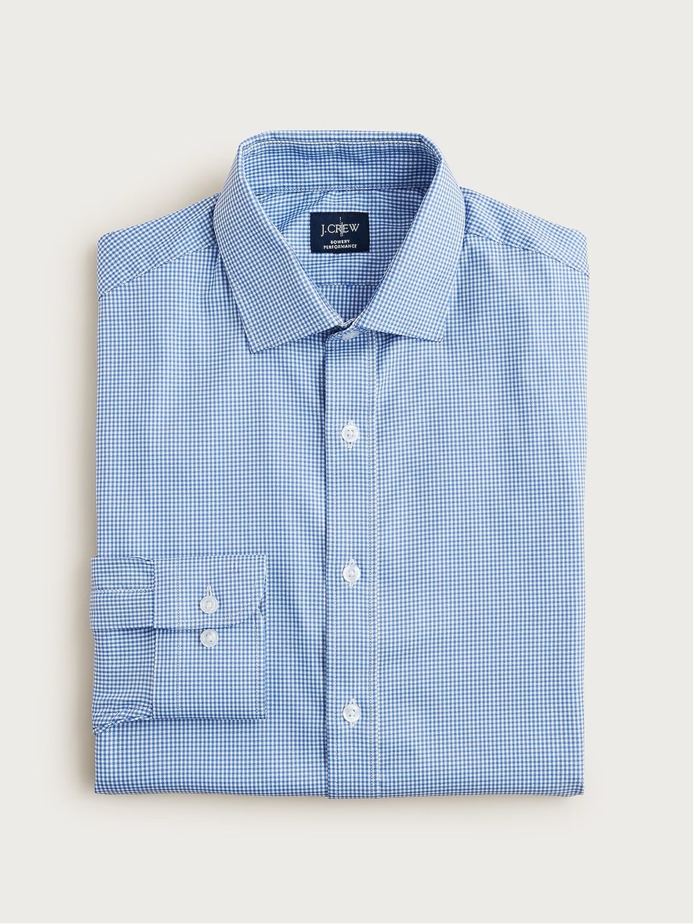 J. CREW Classic Bowery performance stretch dress shirt in Check Blue Size L $98 - Picture 5 of 10
